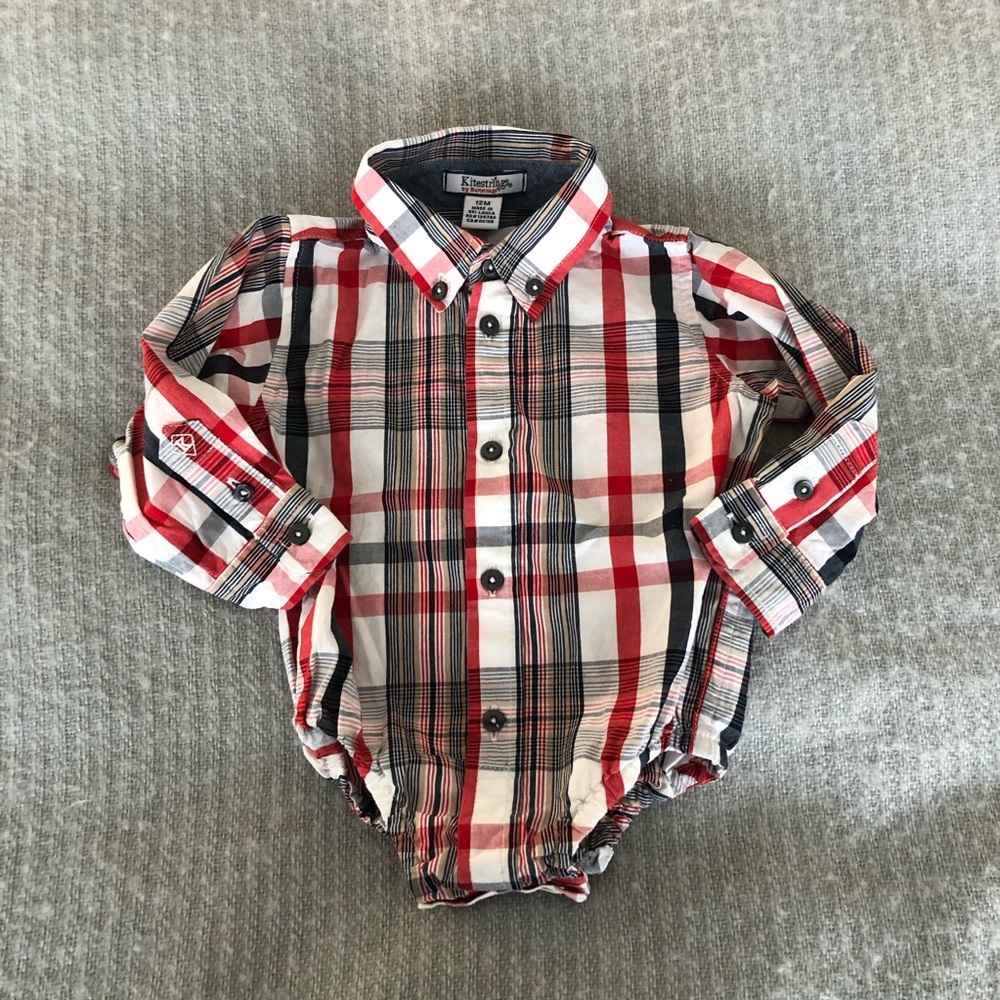 Kitestrings Button Down Onesie